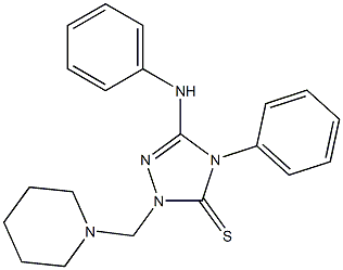 3-anilino-4-phenyl-1-(piperidinomethyl)-4,5-dihydro-1H-1,2,4-triazole-5-thione 구조식 이미지