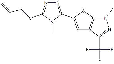 5-[5-(allylsulfanyl)-4-methyl-4H-1,2,4-triazol-3-yl]-1-methyl-3-(trifluoromethyl)-1H-thieno[2,3-c]pyrazole 구조식 이미지