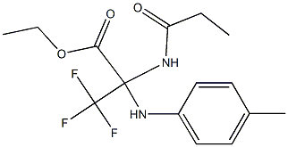 ethyl 3,3,3-trifluoro-2-(propionylamino)-2-(4-toluidino)propanoate 구조식 이미지