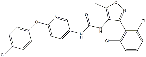 N-[6-(4-chlorophenoxy)-3-pyridyl]-N'-[3-(2,6-dichlorophenyl)-5-methylisoxazol-4-yl]urea Structure