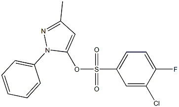 3-methyl-1-phenyl-1H-pyrazol-5-yl 3-chloro-4-fluorobenzene-1-sulfonate 구조식 이미지