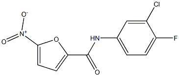 N2-(3-chloro-4-fluorophenyl)-5-nitro-2-furamide 구조식 이미지