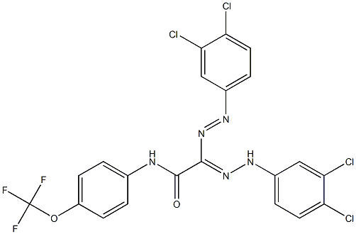 2-[2-(3,4-dichlorophenyl)diazenyl]-2-[2-(3,4-dichlorophenyl)hydrazono]-N-[4-(trifluoromethoxy)phenyl]acetamide 구조식 이미지