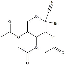 3,5-di(acetyloxy)-2-bromo-2-cyanotetrahydro-2H-pyran-4-yl acetate 구조식 이미지