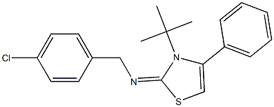 N-[3-(tert-butyl)-4-phenyl-1,3-thiazol-2(3H)-yliden](4-chlorophenyl)methanamine Structure