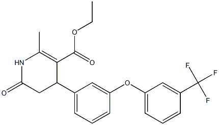 ethyl 2-methyl-6-oxo-4-{3-[3-(trifluoromethyl)phenoxy]phenyl}-1,4,5,6-tetrahydro-3-pyridinecarboxylate 구조식 이미지