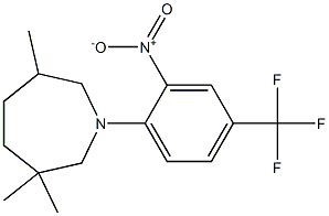 3,3,6-trimethyl-1-[2-nitro-4-(trifluoromethyl)phenyl]azepane Structure