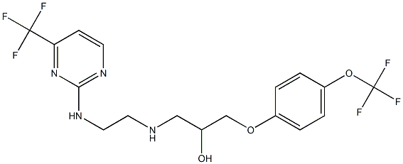 1-[4-(trifluoromethoxy)phenoxy]-3-[(2-{[4-(trifluoromethyl)pyrimidin-2-yl]amino}ethyl)amino]propan-2-ol Structure