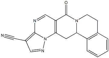 6-oxo-8,9,13b,14-tetrahydro-6H-pyrazolo[5'',1'':2',3']pyrimido[4',5':4,5]pyrido[2,1-a]isoquinoline-3-carbonitrile Structure