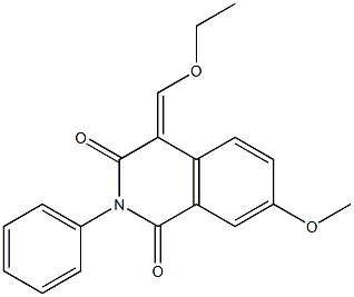 4-(ethoxymethylidene)-7-methoxy-2-phenyl-1,2,3,4-tetrahydroisoquinoline-1,3-dione 구조식 이미지