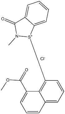 1-[8-(methoxycarbonyl)-1-naphthyl]-2-methyl-3-oxo-2,3-dihydrobenzo[d]isothiazol-1-ium chloride Structure