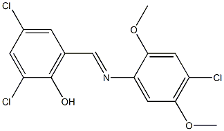 2,4-dichloro-6-{[(4-chloro-2,5-dimethoxyphenyl)imino]methyl}phenol 구조식 이미지