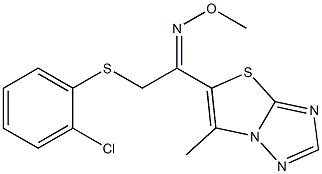 2-[(2-chlorophenyl)sulfanyl]-1-(6-methyl[1,3]thiazolo[3,2-b][1,2,4]triazol-5-yl)-1-ethanone O-methyloxime 구조식 이미지