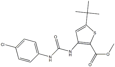 methyl 5-(tert-butyl)-3-{[(4-chloroanilino)carbonyl]amino}thiophene-2-carboxylate 구조식 이미지