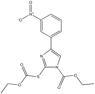 ethyl 2-[(ethoxycarbonyl)thio]-4-(3-nitrophenyl)-1H-imidazole-1-carboxylate 구조식 이미지