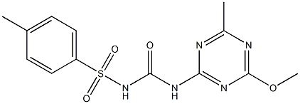 2-methoxy-4-methyl-6-[({[(4-methylphenyl)sulfonyl]amino}carbonyl)amino]-1,3,5-triazine 구조식 이미지