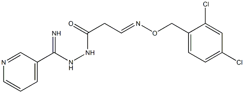 3-{[(2,4-dichlorobenzyl)oxy]imino}-N'-[imino(3-pyridinyl)methyl]propanohydrazide 구조식 이미지