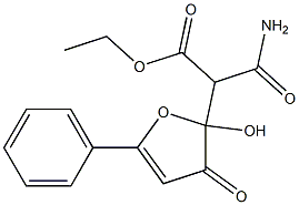 ethyl 3-amino-2-(2-hydroxy-3-oxo-5-phenyl-2,3-dihydrofuran-2-yl)-3-oxopropanoate 구조식 이미지