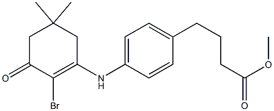 methyl 4-{4-[(2-bromo-5,5-dimethyl-3-oxo-1-cyclohexenyl)amino]phenyl}butanoate Structure
