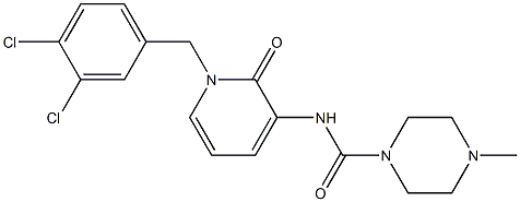 N-[1-(3,4-dichlorobenzyl)-2-oxo-1,2-dihydro-3-pyridinyl]-4-methyltetrahydro-1(2H)-pyrazinecarboxamide 구조식 이미지