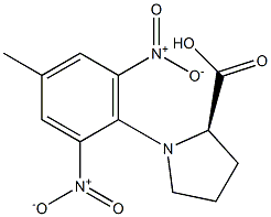 (2R)-1-(4-methyl-2,6-dinitrophenyl)tetrahydro-1H-pyrrole-2-carboxylic acid 구조식 이미지