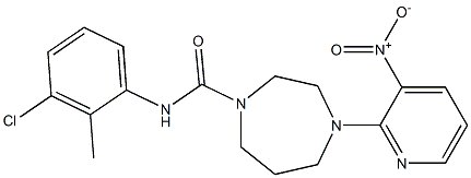 N1-(3-chloro-2-methylphenyl)-4-(3-nitro-2-pyridyl)-1,4-diazepane-1-carboxamide 구조식 이미지