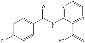 3-[(4-chlorobenzoyl)amino]-2-pyrazinecarboxylic acid 구조식 이미지