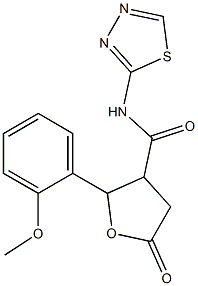 N3-(1,3,4-thiadiazol-2-yl)-2-(2-methoxyphenyl)-5-oxotetrahydrofuran-3-carboxamide Structure