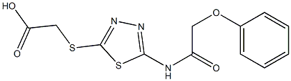 2-({5-[(2-phenoxyacetyl)amino]-1,3,4-thiadiazol-2-yl}sulfanyl)acetic acid Structure