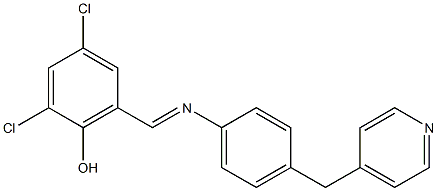 2,4-dichloro-6-({[4-(4-pyridylmethyl)phenyl]imino}methyl)phenol Structure