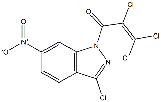2,3,3-trichloro-1-(3-chloro-6-nitro-1H-indazol-1-yl)prop-2-en-1-one Structure