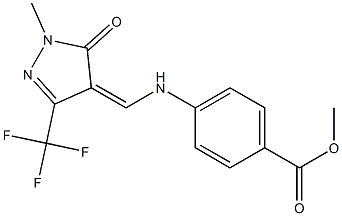 methyl 4-({[1-methyl-5-oxo-3-(trifluoromethyl)-1,5-dihydro-4H-pyrazol-4-yliden]methyl}amino)benzenecarboxylate 구조식 이미지