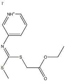 3-{[[(2-ethoxy-2-oxoethyl)sulfanyl](methylsulfanyl)methylene]amino}pyridinium iodide Structure