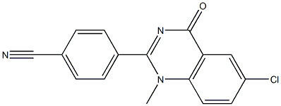 4-(6-chloro-1-methyl-4-oxo-1,4-dihydroquinazolin-2-yl)benzonitrile 구조식 이미지