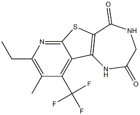8-ethyl-9-methyl-10-(trifluoromethyl)-3,4-dihydro-1H-pyrido[3',2':4,5]thieno[3,2-e][1,4]diazepine-2,5-dione 구조식 이미지
