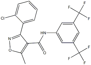 N-[3,5-bis(trifluoromethyl)phenyl]-3-(2-chlorophenyl)-5-methyl-4-isoxazolecarboxamide 구조식 이미지