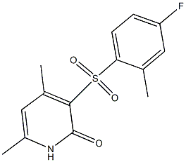 3-[(4-fluoro-2-methylphenyl)sulfonyl]-4,6-dimethyl-2(1H)-pyridinone Structure