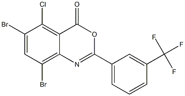 6,8-dibromo-5-chloro-2-[3-(trifluoromethyl)phenyl]-4H-3,1-benzoxazin-4-one Structure