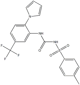 1-[2-[({[(4-methylphenyl)sulfonyl]amino}carbonyl)amino]-4-(trifluoromethyl)phenyl]-1H-pyrrole 구조식 이미지