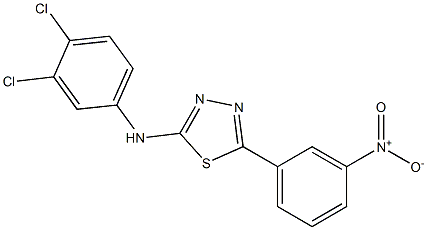 N2-(3,4-dichlorophenyl)-5-(3-nitrophenyl)-1,3,4-thiadiazol-2-amine 구조식 이미지