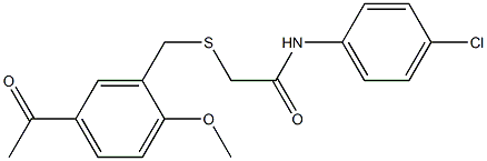 N1-(4-chlorophenyl)-2-[(5-acetyl-2-methoxybenzyl)thio]acetamide 구조식 이미지