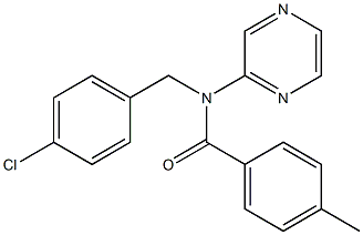 N-(4-chlorobenzyl)-4-methyl-N-(2-pyrazinyl)benzenecarboxamide Structure