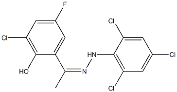 1-(3-chloro-5-fluoro-2-hydroxyphenyl)ethan-1-one 1-(2,4,6-trichlorophenyl)hydrazone 구조식 이미지