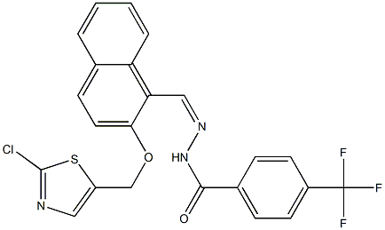 N'-((Z)-{2-[(2-chloro-1,3-thiazol-5-yl)methoxy]-1-naphthyl}methylidene)-4-(trifluoromethyl)benzenecarbohydrazide Structure