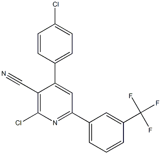 2-chloro-4-(4-chlorophenyl)-6-[3-(trifluoromethyl)phenyl]nicotinonitrile Structure