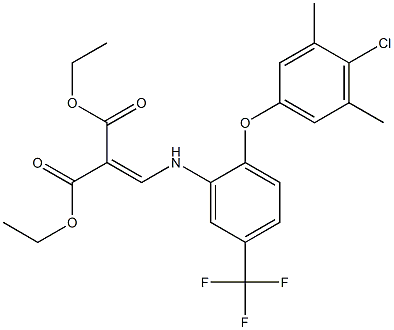 diethyl 2-{[2-(4-chloro-3,5-dimethylphenoxy)-5-(trifluoromethyl)anilino]methylidene}malonate Structure