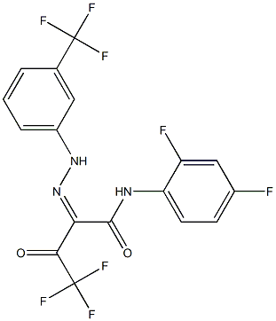 N-(2,4-difluorophenyl)-4,4,4-trifluoro-3-oxo-2-{(Z)-2-[3-(trifluoromethyl)phenyl]hydrazono}butanamide 구조식 이미지