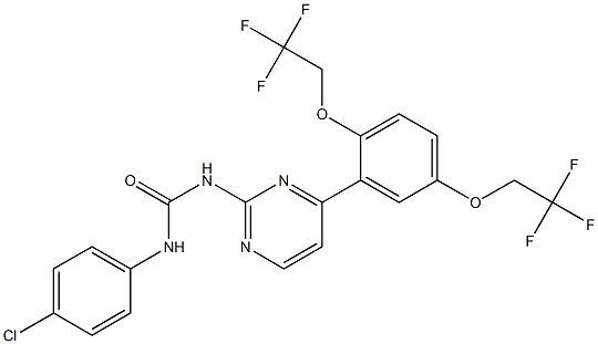 N-(4-chlorophenyl)-N'-{4-[2,5-di(2,2,2-trifluoroethoxy)phenyl]pyrimidin-2-yl}urea 구조식 이미지