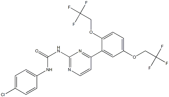 N-(4-chlorophenyl)-N'-{4-[2,5-di(2,2,2-trifluoroethoxy)phenyl]pyrimidin-2-yl}urea Structure