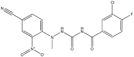 N1-(3-chloro-4-fluorobenzoyl)-2-(4-cyano-2-nitrophenyl)-2-methylhydrazine-1-carboxamide 구조식 이미지